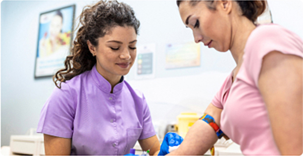 Trained Professional Taking NDA Sample